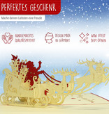 LINPOPUP Pop Up 3D Card, Christmas Card, Greeting Card, Father Christmas with sleigh (EN), LIN17083, LINPopUp®, N419