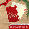 LINPOPUP Pop Up 3D Karten, Weihnachtskarten,  Weihnachtsmann im Auto, LIN17662, LINPopUp®, N457