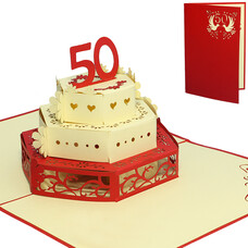 LINPOPUP Pop Up Card, 3D Card, 50th Wedding Anniversary, N380