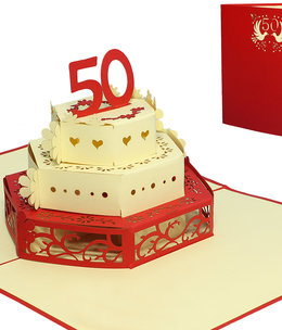 LINPOPUP Pop Up Card, 3D Card, 50th Wedding Anniversary, N380