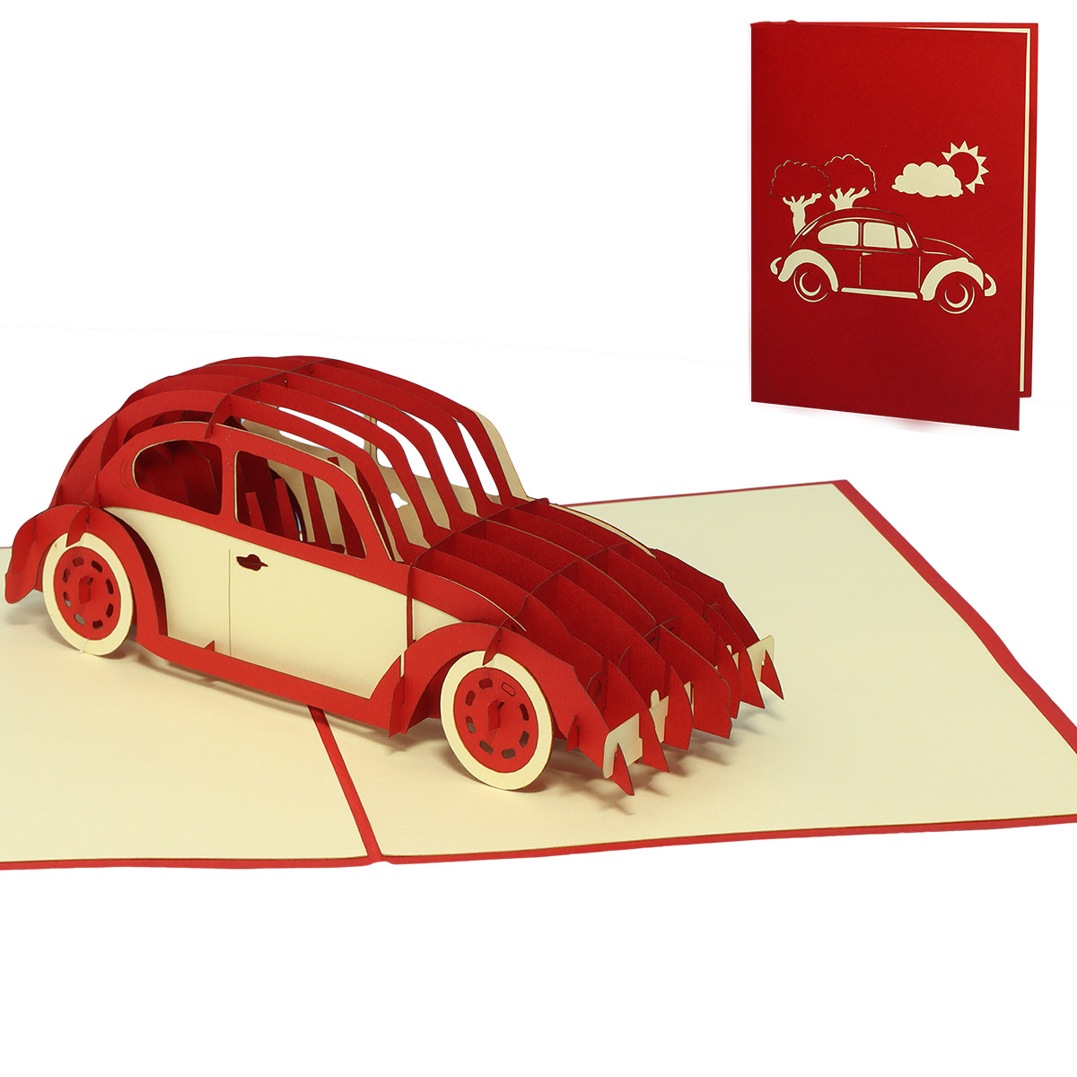 LINPOPUP Pop Up Card Car, 3D Cards Greeting Cards, Voucher Car, Birthday Cards, Greeting Cards "Driving Licence", Voucher Cards, Greeting Card Car, LIN17626, LINPopUp®, N370