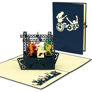 LINPOPUP Pop Up Card, 3D Card, Music, Jazz Rock Pop Concert, N339