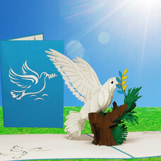 LINPOPUP Pop Up Card, 3D Card, Peace Dove, N141