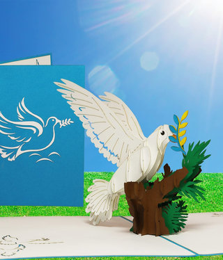 LINPOPUP Pop Up Card, 3D Card, Peace Dove, N141