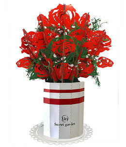 LINPOPUP LIN Pop Up Flowers, 3D Card, Handmade Bouquet of Paper Flowers, Bouquet of roses, N800