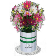 LINPOPUP LIN Pop Up Card, 3D Card, Handmade Bouquet of Paper Flowers, Jewellery basket, N803