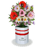 LINPOPUP pop up flowers bouquet, handmade paper flowers incl. vase & saucer, as a gift for birthday, mother's day, anniversary, get well soon, thank you, paper bouquet, LIN17907, LINPopUp®, N802