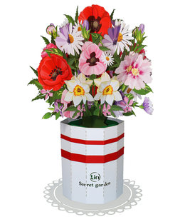 LINPOPUP LIN Pop Up Flowers, 3D Card, Handmade Bouquet of Paper Flowers, N802