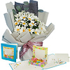 LINPOPUP FlowerBag Delux, handmade bouquet - incl. LIN POP UP card, as a gift for birthday - mother's day - anniversary - get well - thank you - congratulations - daisies, LIN17759, LINPopUp®, N900