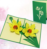 LINPOPUP POP UP Card - Blossoms - Flowers - Garden - 3D Birthday Card - Greeting Card with Flowers - Gift Card Flower Motif - Folding Card - Yellows  Blossoms, LIN17750, LINPopUp®, N700