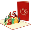 LINPOPUP POP UP 3D card, pop up birthday card 45 years, greeting cards birthday 45, pop - up card, POP UP cards birthday, wedding anniversary 45 years, anniversary 45 years, LIN17641, LINPopUp®, N373
