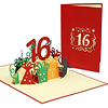 LINPOPUP POP UP 3D card, pop up card 16th birthday, greeting cards birthday 16, pop up card, POP UP cards birthday, wedding anniversary 16 years, anniversary 16 years, LIN17632, LINPopUp®, N365