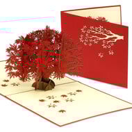 LINPOPUP Pop Up Card, 3D Card, Japanese maple tree, N362