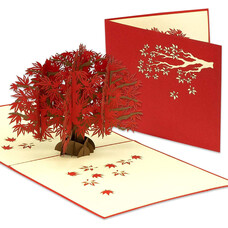 LINPOPUP Pop Up Card, 3D Card, Japanese maple tree, N362