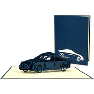 LINPOPUP Pop Up Card, 3D Card, Driving Licence, Car, Blue, N386