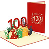 LINPOPUP 3D Pop Up Greeting Card, Birthday Card, Anniversary, 100th Birthday, anniversary number100, LIN17598, LINPopUp®, N352