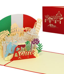 LINPOPUP Pop Up Map, 3D Map, Italy Rome, N363