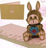 LINPOPUP POP UP cards, animals, birthday card, birthday, 3D greeting cards, pop up card birthday card, good luck, get well soon, Easter, bunny, LIN 17589, LINPopUp®. N345