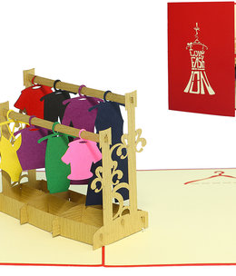 LINPOPUP Pop Up Card, 3D Card, Clothes, Shopping, Clothes Rack, N348