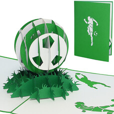 LINPOPUP Pop Up Card, 3D Card, Football Card Green White, N307