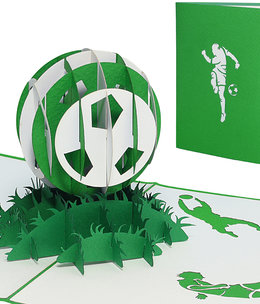 LINPOPUP Pop Up Card, 3D Card, Football Card Green White, N307