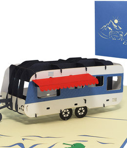 LINPOPUP Pop Up Card, 3D Card, Camping, Caravan, N346