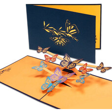 LINPOPUP Pop Up Card, 3D Card, Butterflies, N293