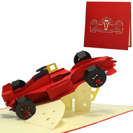 LINPOPUP Pop Up Card, 3D Card, Formula 1, Race Car, N313