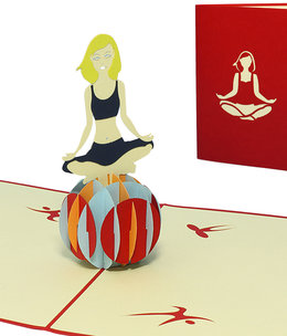 LINPOPUP Pop Up Card, 3D Card, Yoga, N279