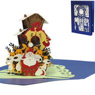 LINPOPUP Pop Up Card, 3D Card, Christmas Clock, N703