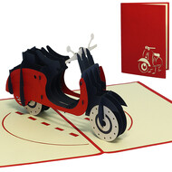 LINPOPUP Pop Up Card, 3D Card, Vespa, N253