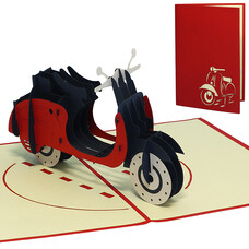 LINPOPUP Pop Up Card, 3D Card, Vespa, N253