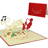 LINPOPUP Pop Up Card, 3D Card, Saxophone, N220