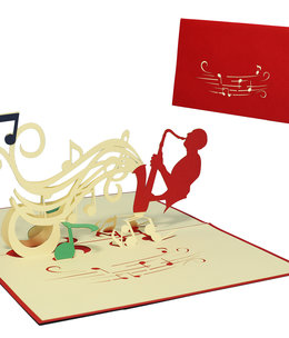 LINPOPUP Pop Up Card, 3D Card, Saxophone, N220