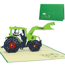 LINPOPUP Pop Up Card, 3D Card, Children's Birthday, Trekker, Tractor, N205