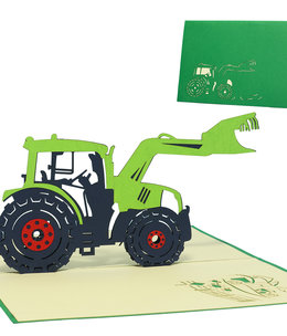 LINPOPUP Pop Up Card, 3D Card, Children's Birthday, Trekker, Tractor, N205