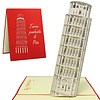 LINPOPUP Pop Up 3D Card, Greeting Card, Travel Voucher, Slate Tower of Pisa, LINPopUp®, N201