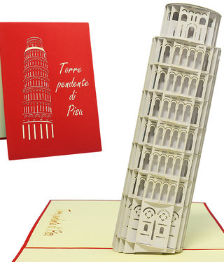 LINPOPUP Pop Up Card, 3D Card, Leaning Tower of Pisa, N201