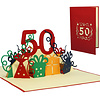 LINPOPUP LINPopUp®, Pop Up 3D Card, Birthday Card, Congratulations Card Voucher, 50th Birthday, LIN17262,  N20