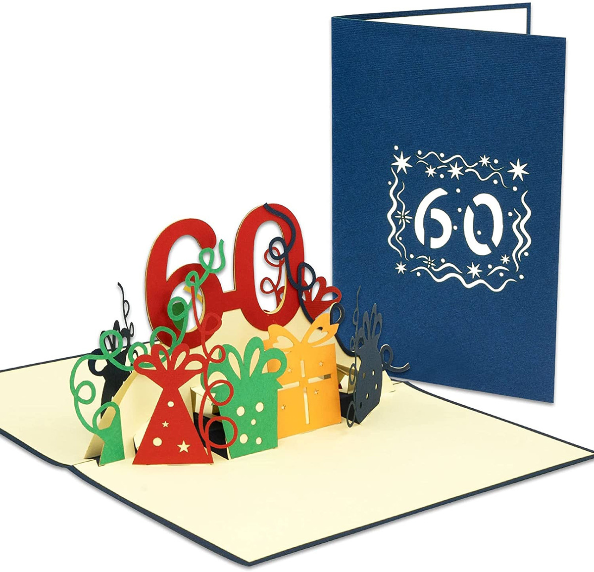 LINPOPUP Pop Up 3D Card, Birthday Card, Congratulations Card Voucher, 60th Birthday, LIN17265, LINPopUp®, N23