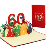 LINPOPUP Pop Up 3D Card, Birthday Card, Congratulations Card Voucher, 60th Birthday, LIN17264, LINPopUp®, N22