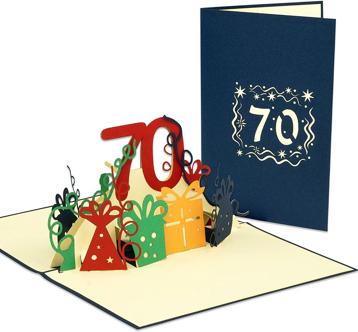 LINPOPUP Pop Up 3D Card, Birthday Card, Congratulations Card Voucher, 70th Birthday, LIN17271, LINPopUp®, N25