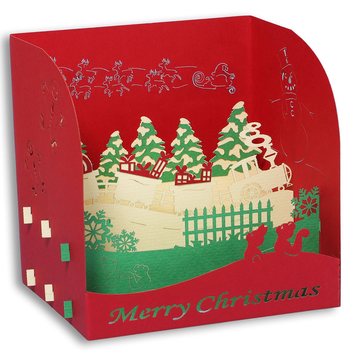 LINPOPUP Pop Up Card, 3D Card, Christmas Card, Christmas Box, Christmas Train, LIN17138, LINPopUp®, N432