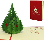 LINPOPUP Pop Up Card, 3D Card, Christmas Card, Christmas Tree, Fir Tree, N412
