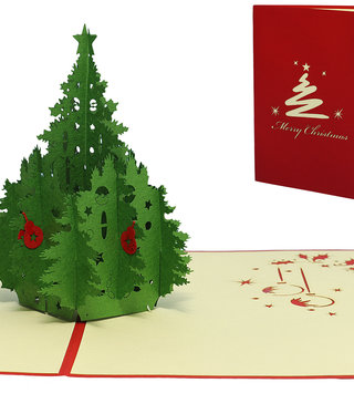 LINPOPUP Pop Up Karte, 3D Karte, Weihnachtskarte, Weihnachtsbaum, Tannenbaum, N412