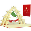 LINPOPUP Pop Up 3D Card, Christmas Card, Greeting Card, Christmas Bells, LIN17735, LINPopUp®, N409