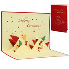 LINPOPUP Pop Up Card, 3D Card, Christmas Card, Snowman Landscape, N406