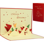 LINPOPUP Pop Up 3D Card, Christmas Card, Greeting Card, Snowman Landscape, LIN17732, LINPopUp®, N406