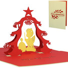 LINPOPUP Pop up Christmas card, Christmas tree with Christ Child, N402