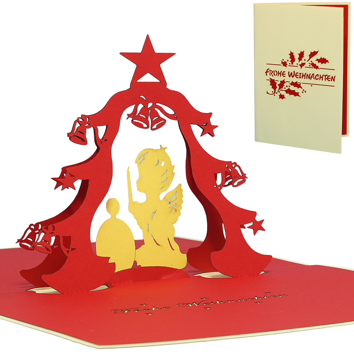 LINPOPUP Pop Up 3D Karte, Weihnachtskarte, Glückwunschkarte, Christkind, Engel, LIN17723, LINPopUp®, N402